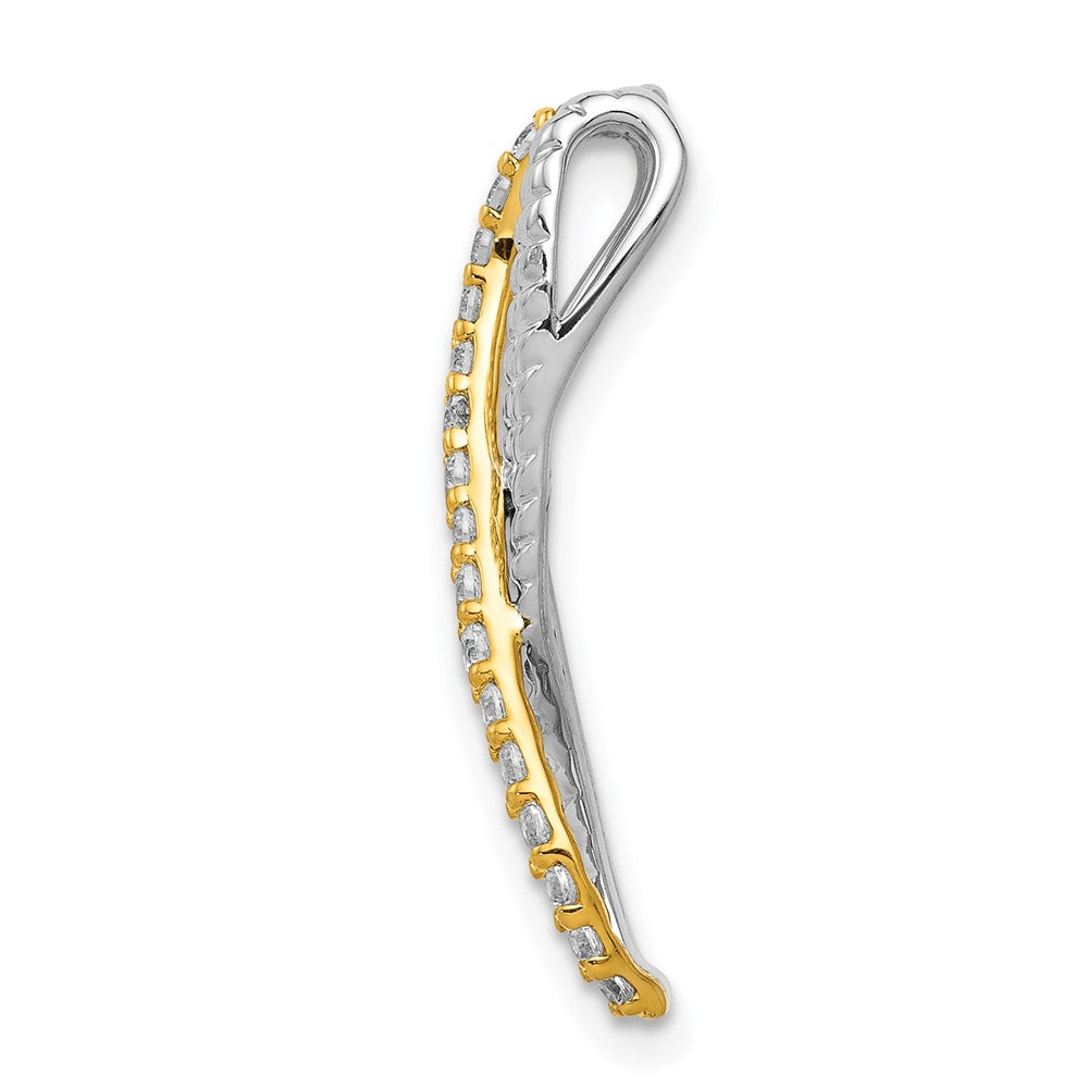 14k Two-tone 1/5ct. Diamond Fancy Twisted and Braided Chain Slide