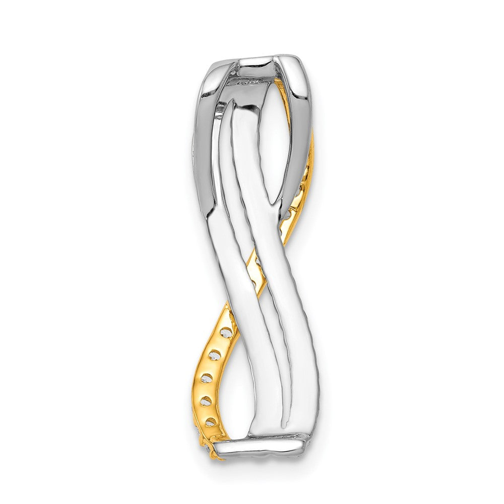 14k Two-tone 1/5ct. Diamond Fancy Twisted and Braided Chain Slide