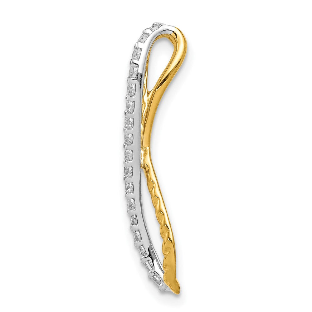 14k Two-tone 1/5ct. Diamond Fancy Braided Infinity Chain Slide