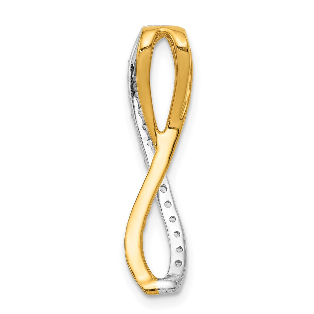 14k Two-tone 1/5ct. Diamond Fancy Braided Infinity Chain Slide