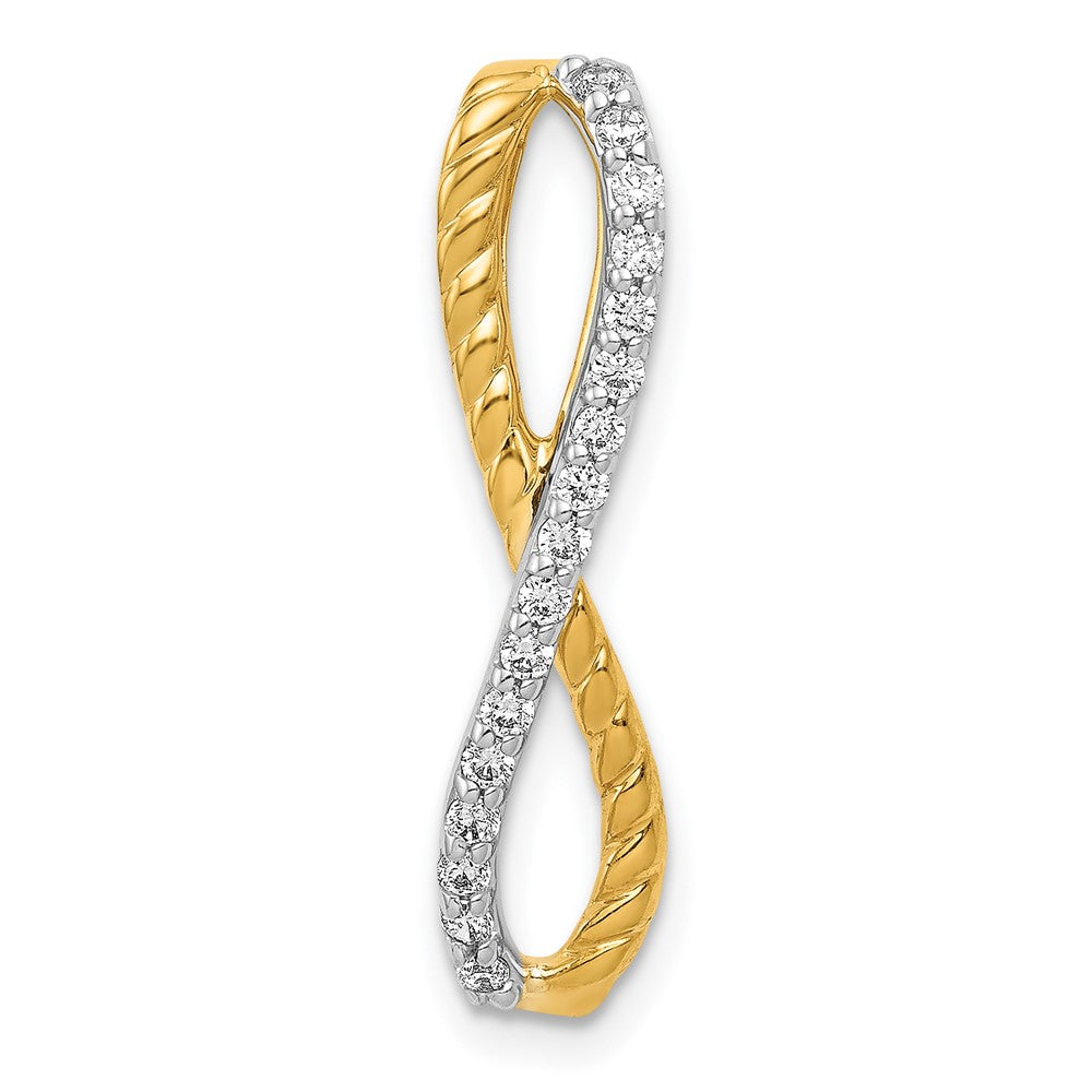 14k Two-tone 1/5ct. Diamond Fancy Braided Infinity Chain Slide