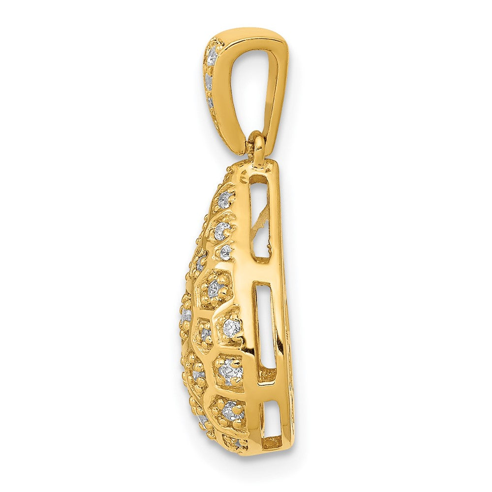 14k 1/5ct. Diamond Teardrop Honeycomb Chain Slide