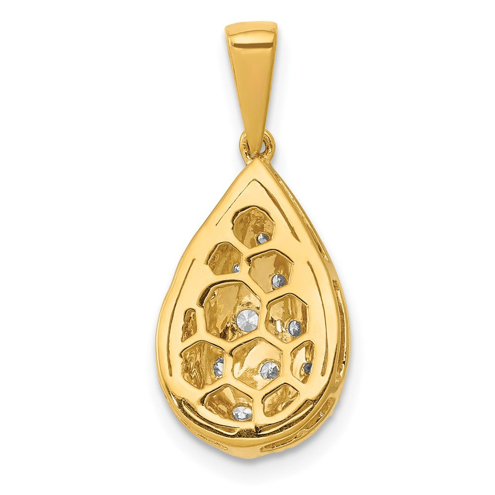 14k 1/5ct. Diamond Teardrop Honeycomb Chain Slide