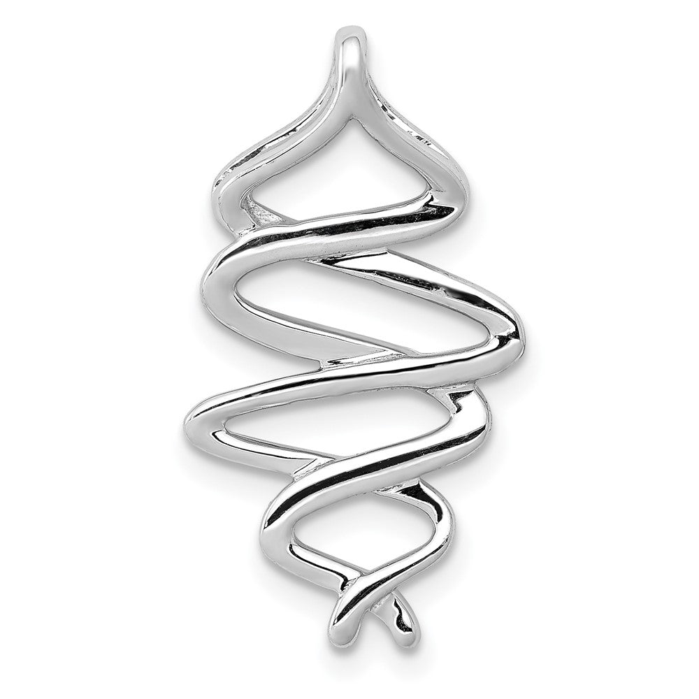 14k White Gold 1/6ct. Diamond Polished Fancy Twisted Chain Slide