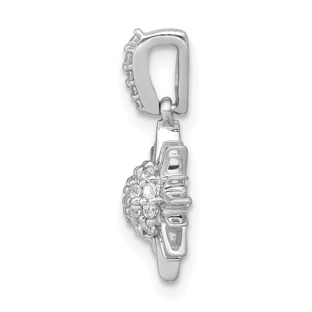 14k White Gold 1/10ct. Diamond Fancy Sun/Star Pendant