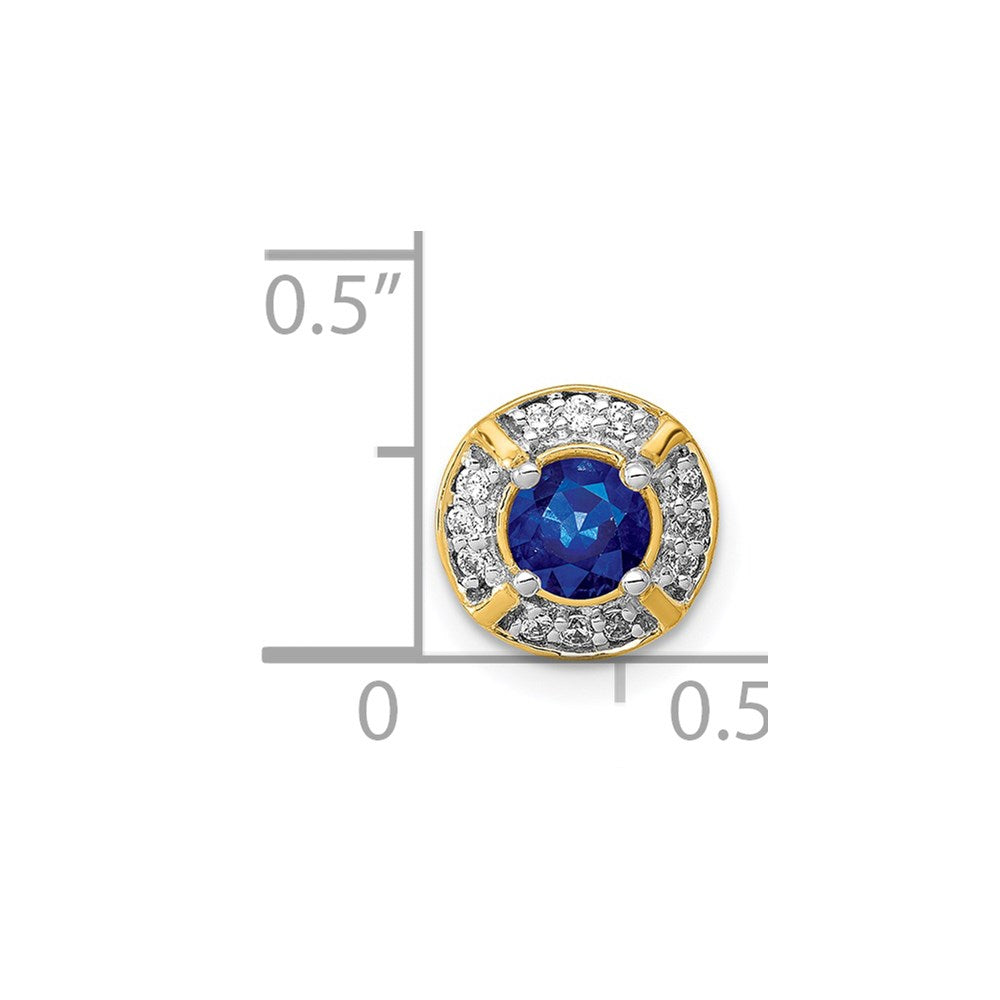 14k 1/10ct. Diamond and .33 Sapphire Fancy Chain Slide