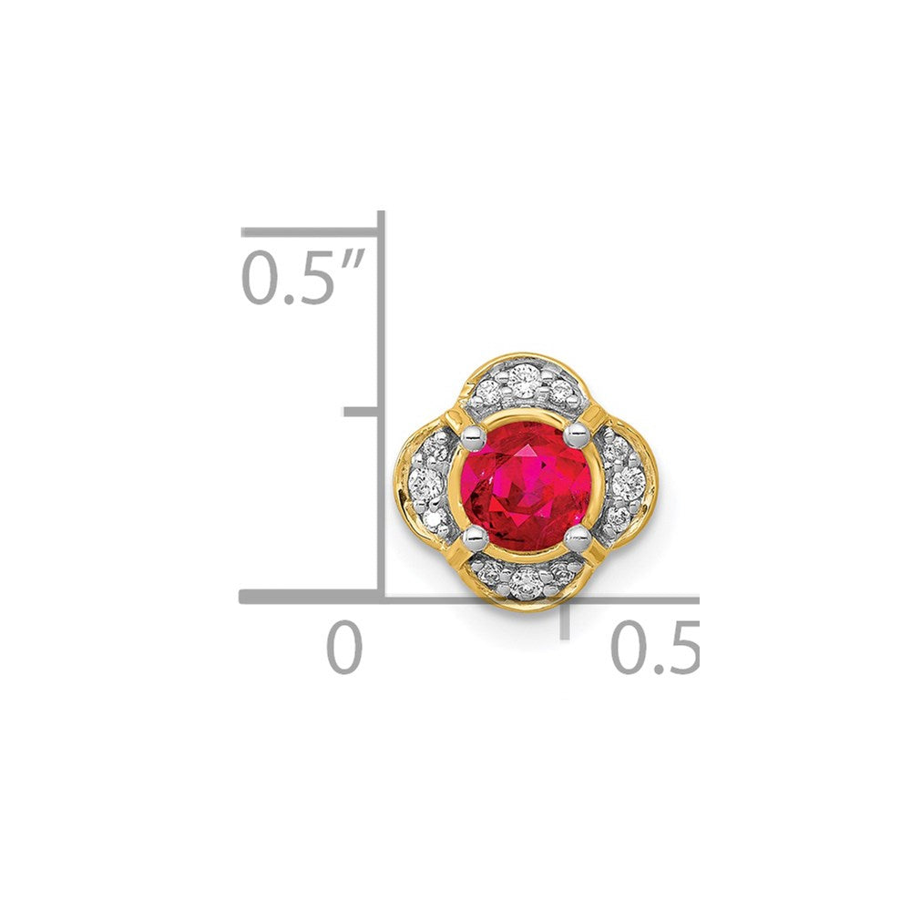 14k Diamond and .33 Ruby Fancy Chain Slide