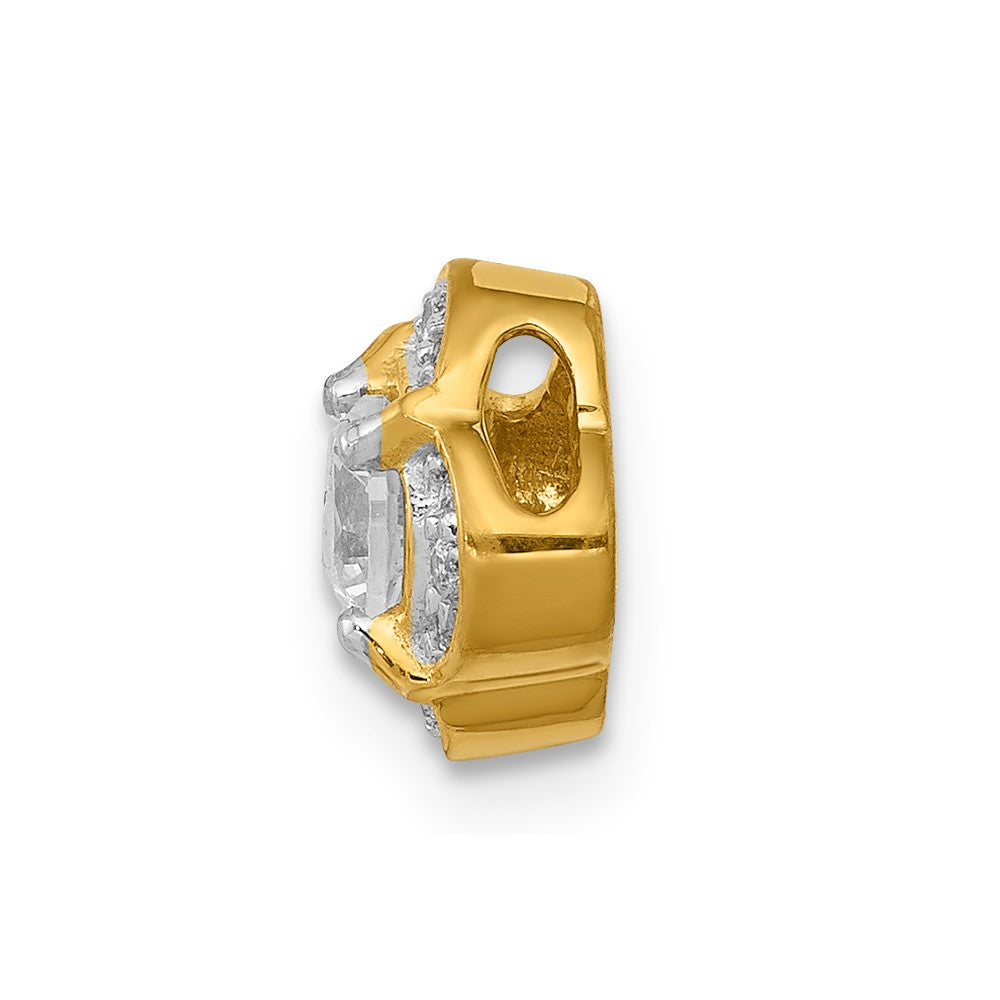 14k 1/20ct. Diamond and .25 Sapphire Fancy Chain Slide