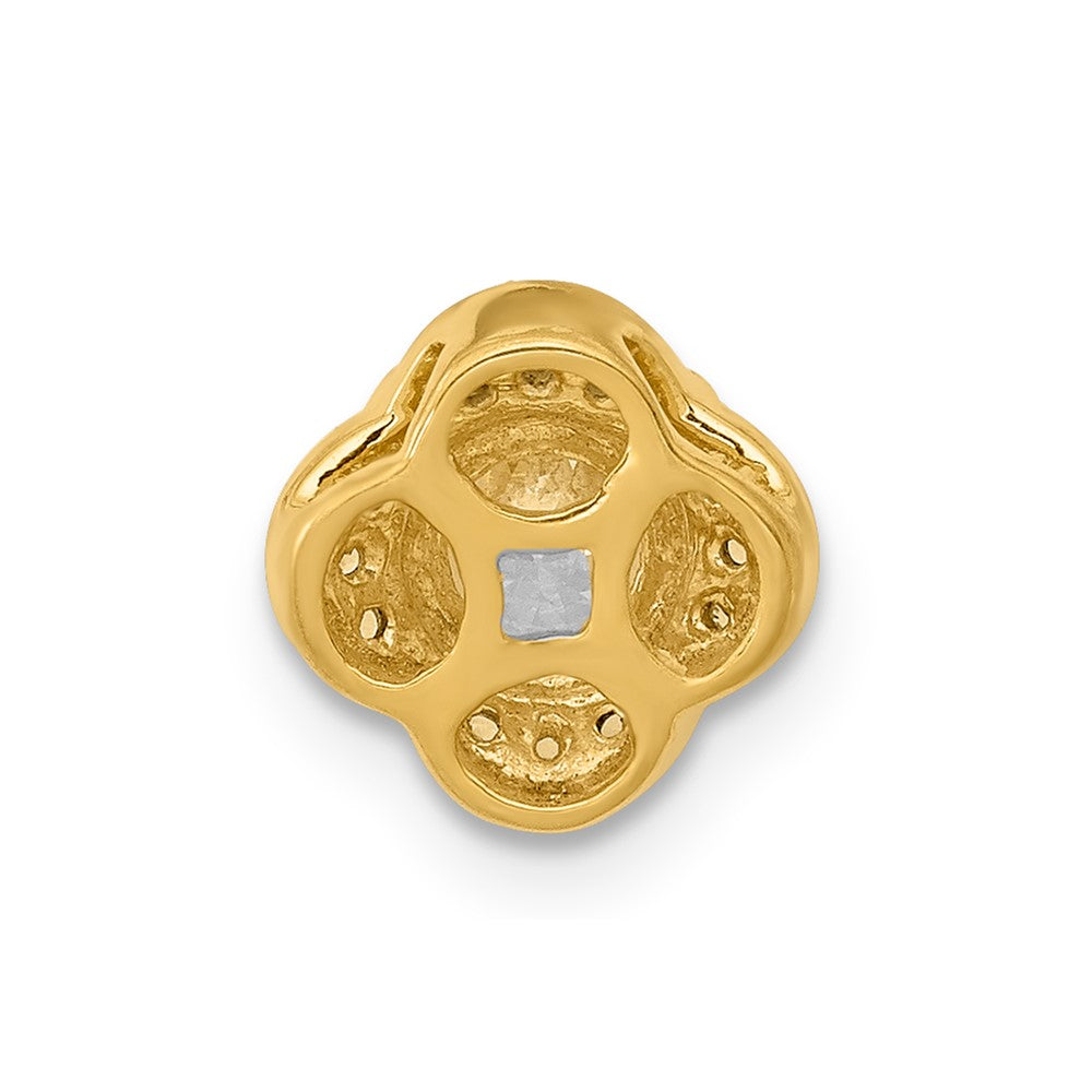 14k 1/20ct. Diamond and .25 Sapphire Fancy Chain Slide