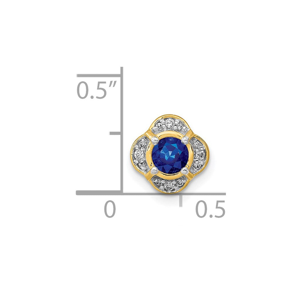 14k 1/20ct. Diamond and .25 Sapphire Fancy Chain Slide