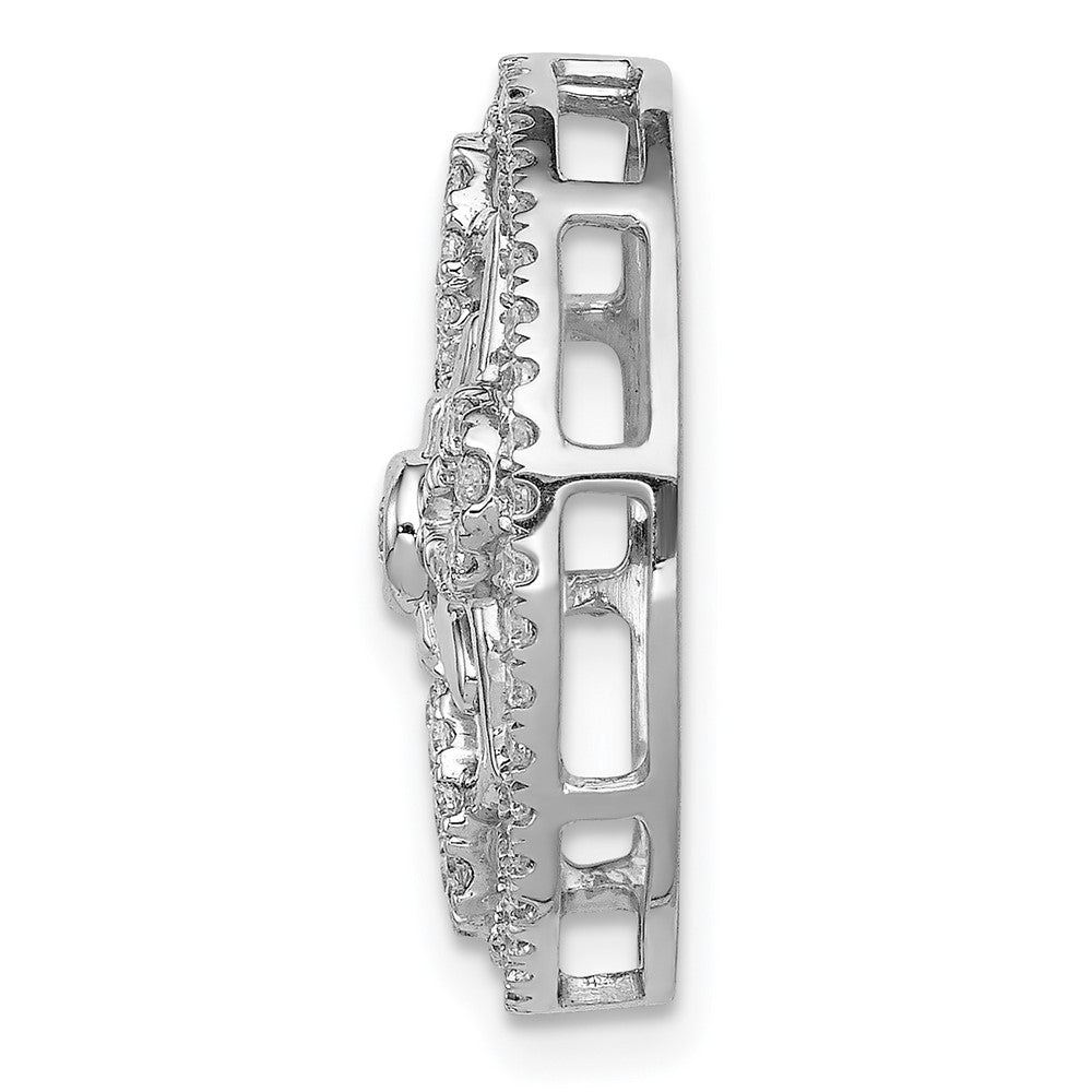 14k White Gold 1/2ct. Diamond Fancy Chain Slide