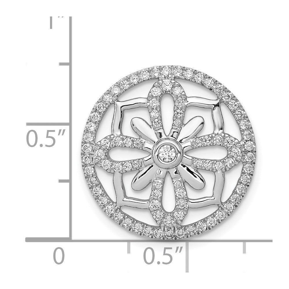 14k White Gold 1/2ct. Diamond Fancy Chain Slide