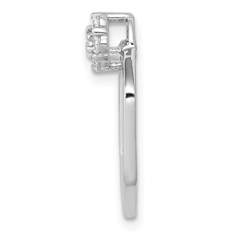 14k White Gold 1/5ct. Diamond Fancy Hexagon Chain Slide