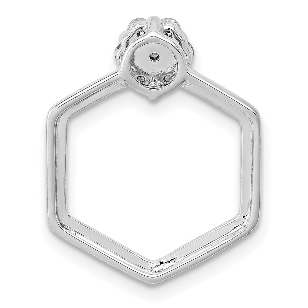 14k White Gold 1/5ct. Diamond Fancy Hexagon Chain Slide