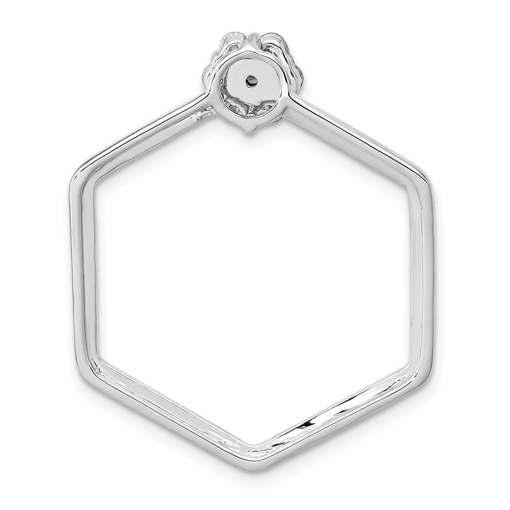 14k White Gold 1/3ct. Diamond Fancy Hexagon Chain Slide