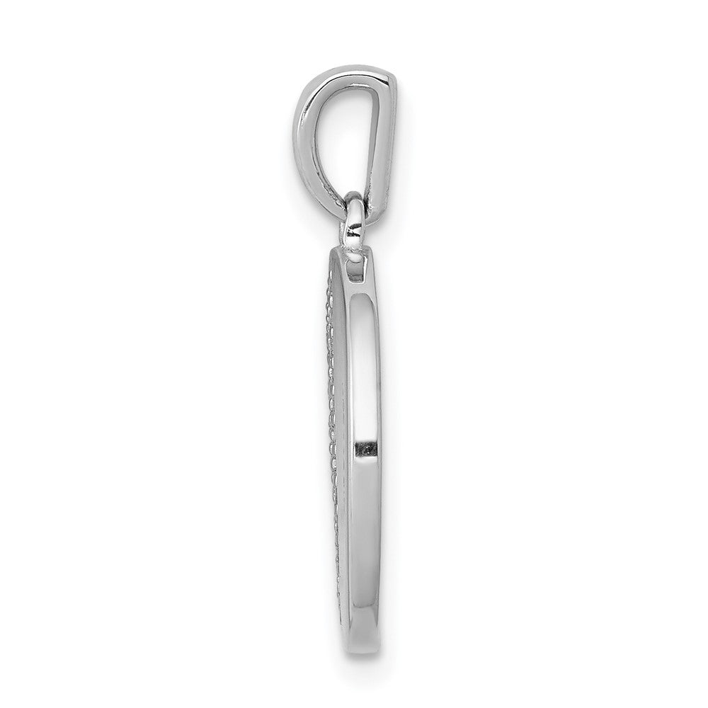 14k White Gold 1/4ct. Diamond Fancy Half and Half Circle Pendant