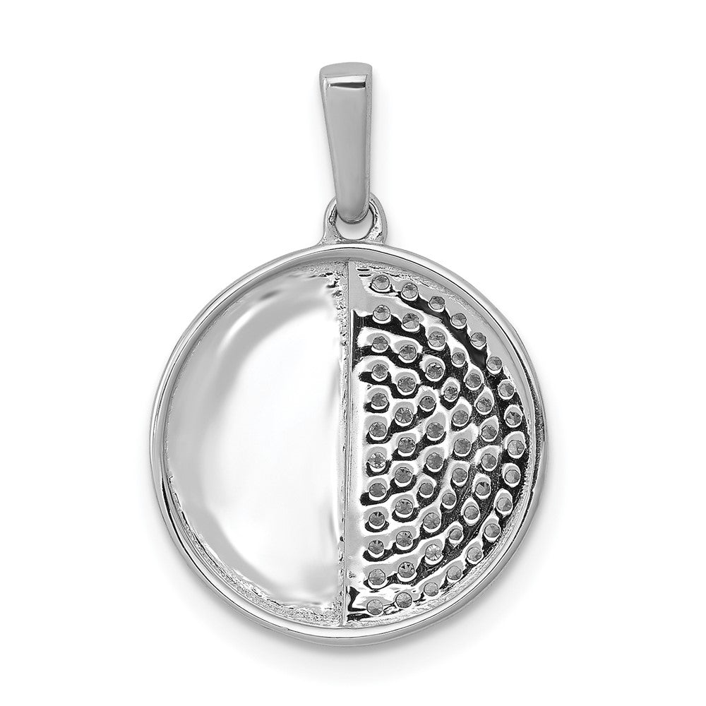 14k White Gold 1/4ct. Diamond Fancy Half and Half Circle Pendant