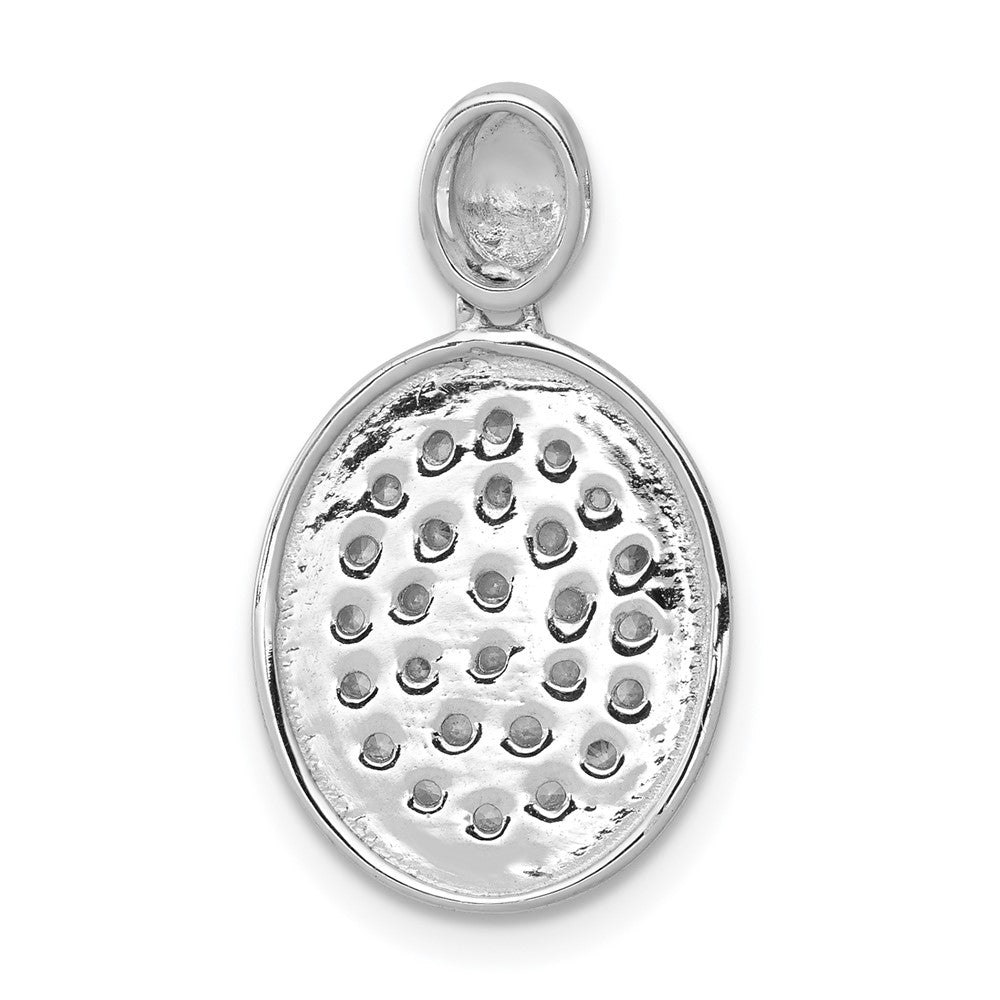 14k White Gold 1/2ct. Diamond Fancy Oval Pendant