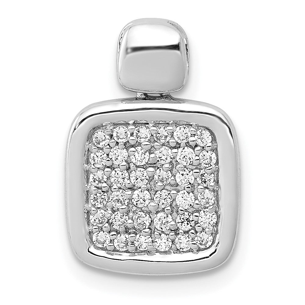 14k White Gold 1/4ct. Diamond Fancy Square Pendant