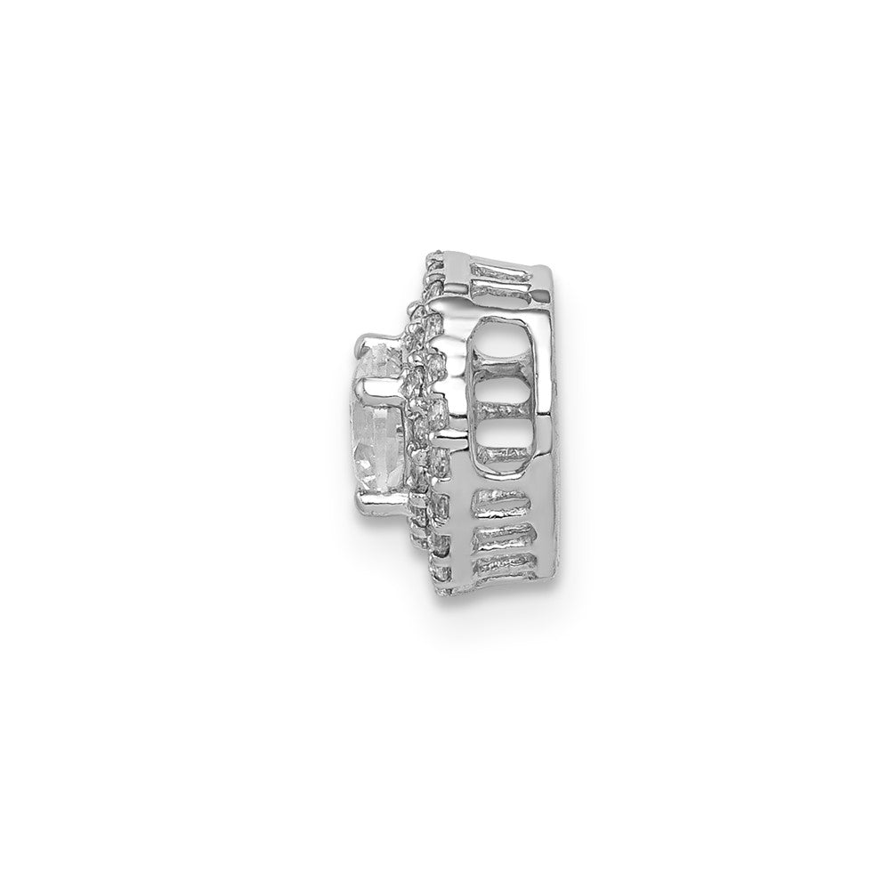 14k White Gold 1/5ct. Diamond and .25 Sapphire Chain Slide