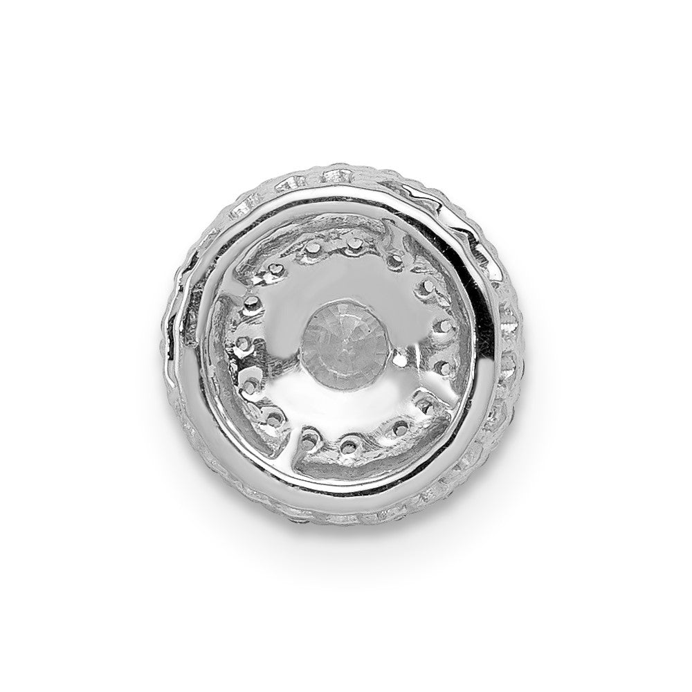 14k White Gold 1/5ct. Diamond and .25 Sapphire Chain Slide
