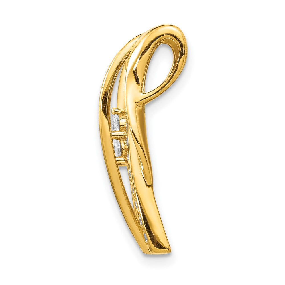 14k 1/2ct. Diamond Fancy Curves Chain Slide