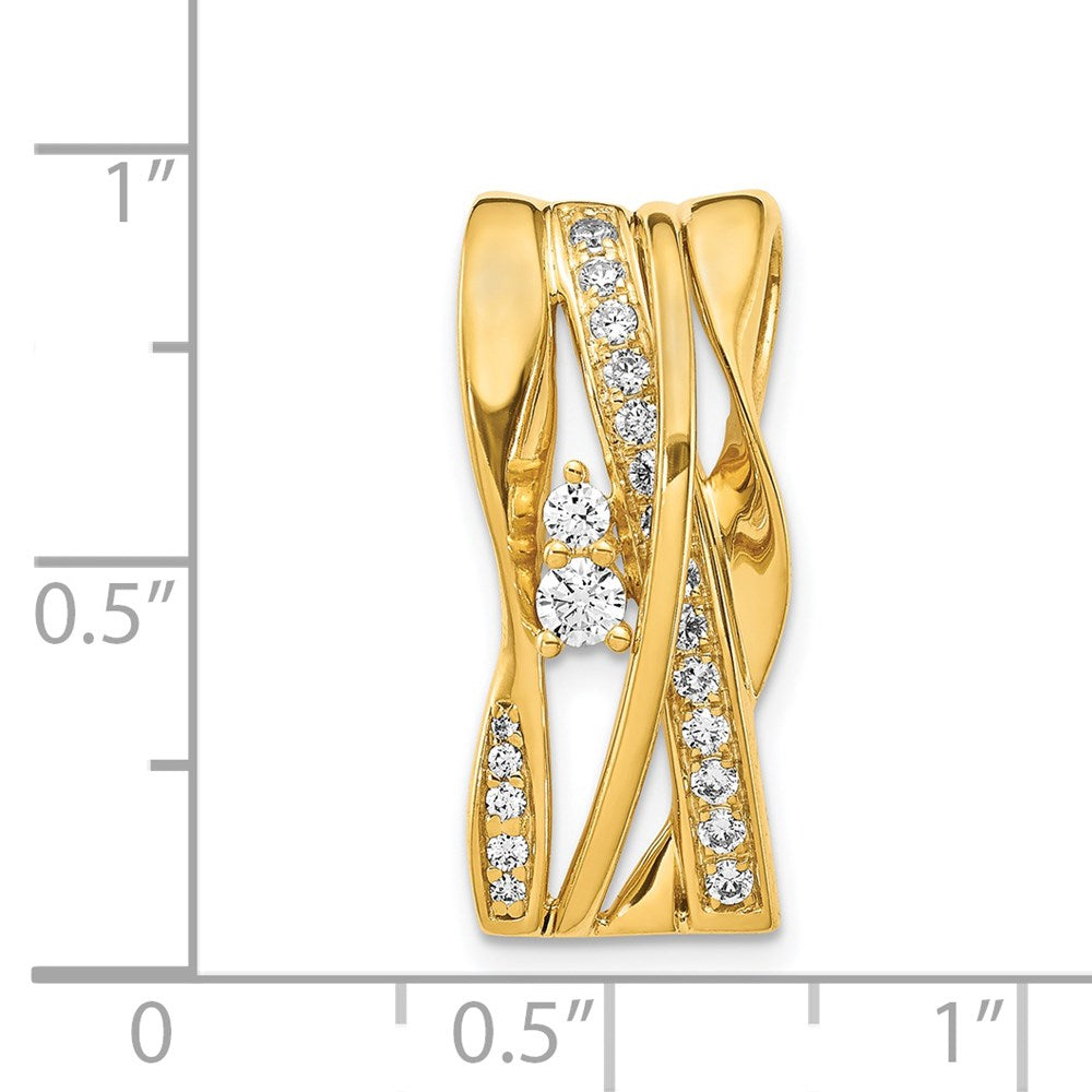 14k 1/2ct. Diamond Fancy Curves Chain Slide