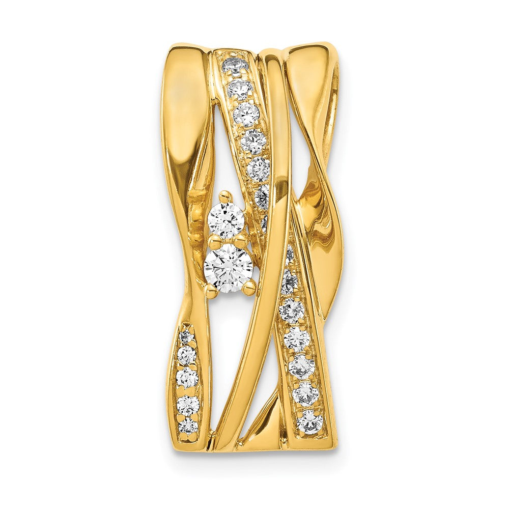 14k 1/2ct. Diamond Fancy Curves Chain Slide