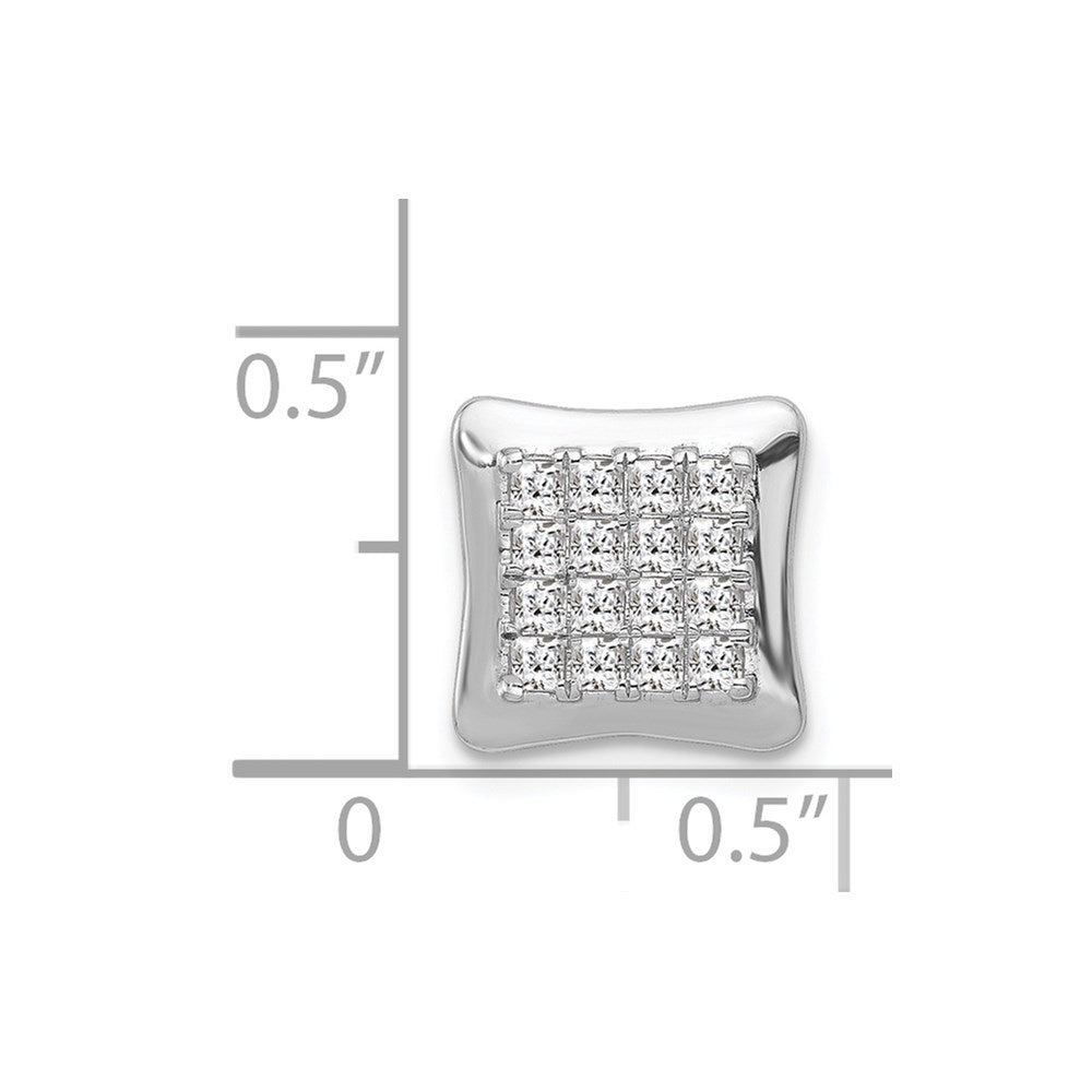 14k White Gold 1/2ct. Diamond Square Cluster Chain Slide