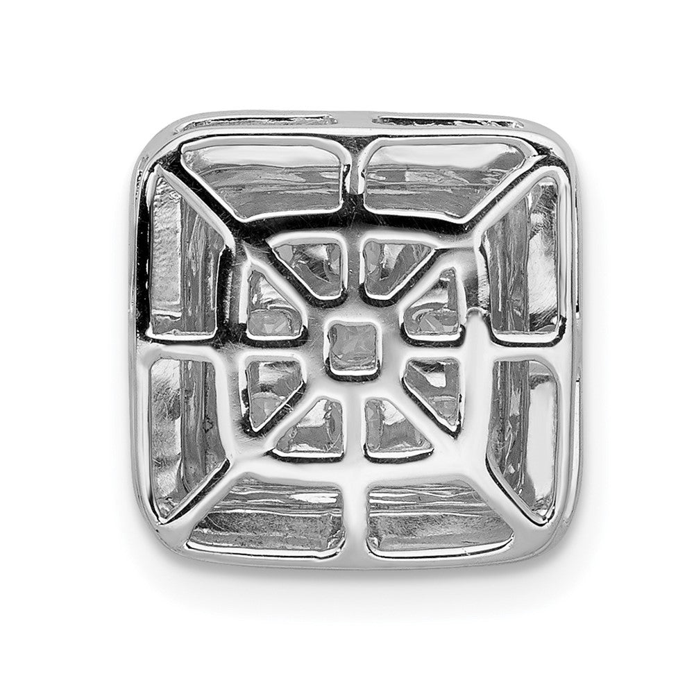 14k White Gold 1ct. Diamond Square Cluster Pendant