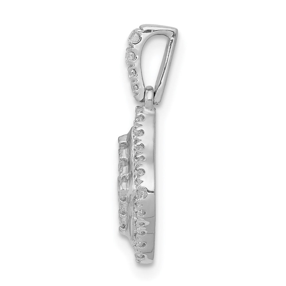 14k White Gold 1/2ct. Diamond Cluster Pendant