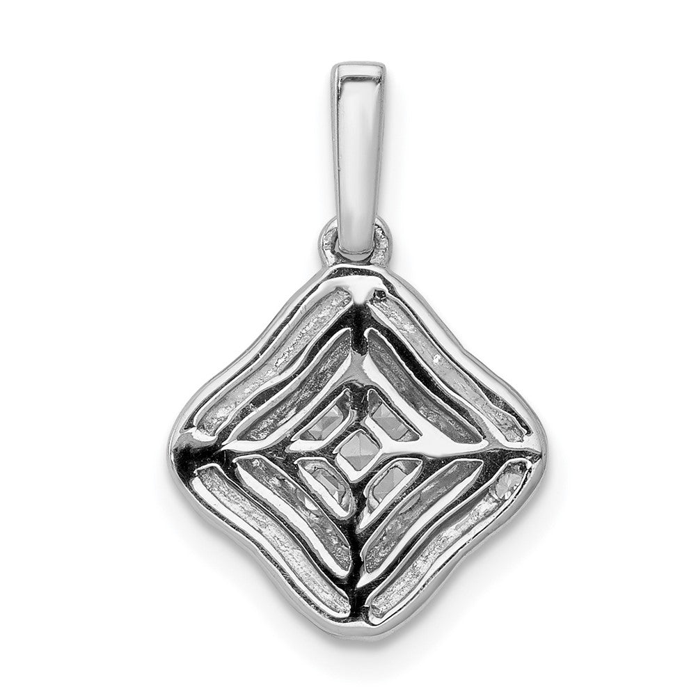 14k White Gold 1/2ct. Diamond Cluster Pendant
