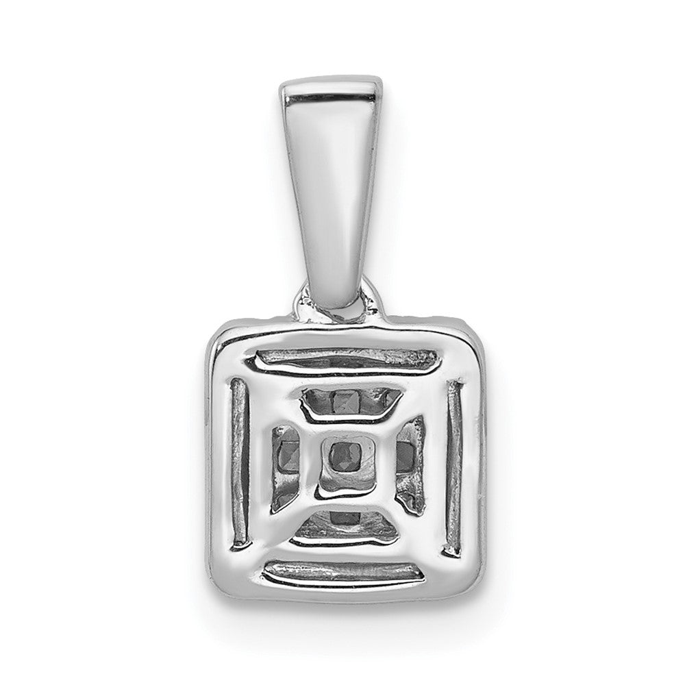 14k White Gold 1/4ct. Diamond Square Cluster Pendant