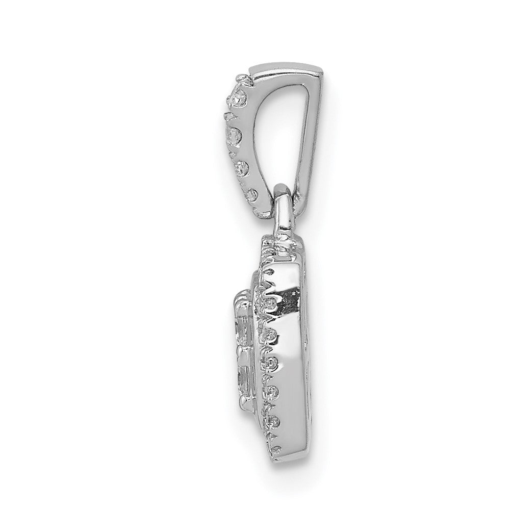 14k White Gold 1/3ct. Diamond Square Cluster Pendant