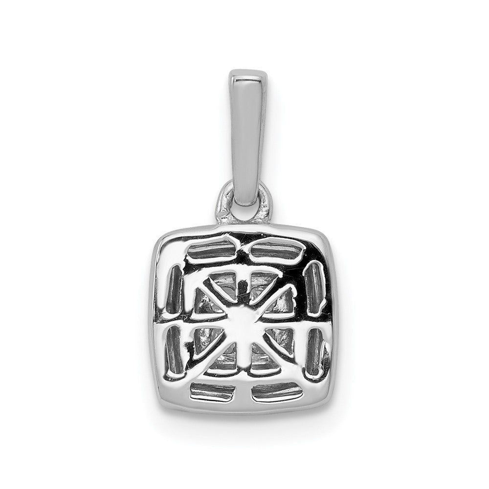 14k White Gold 1/3ct. Diamond Square Cluster Pendant