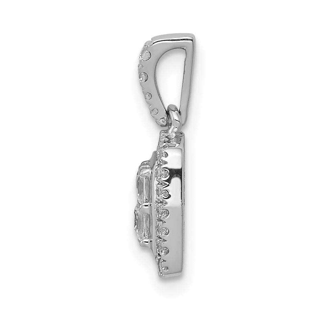 14k White Gold 1/2ct. Diamond Square Cluster Pendant
