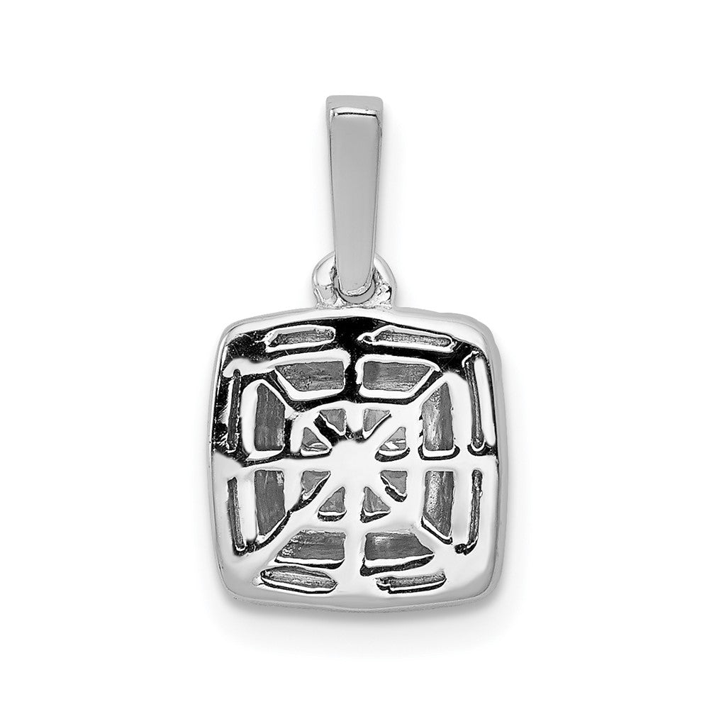 14k White Gold 1/2ct. Diamond Square Cluster Pendant