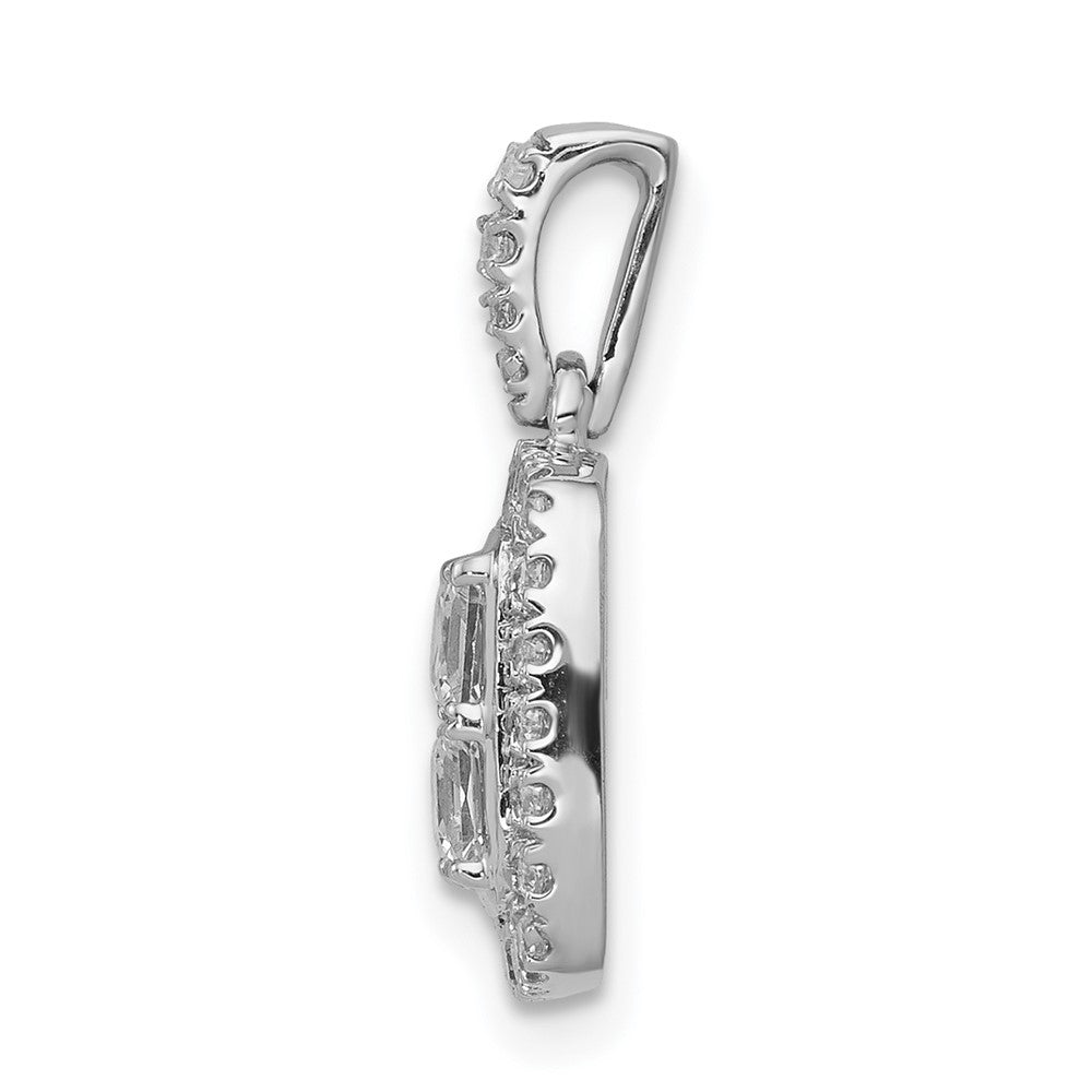 14k White Gold 1ct. Diamond Square Cluster Pendant