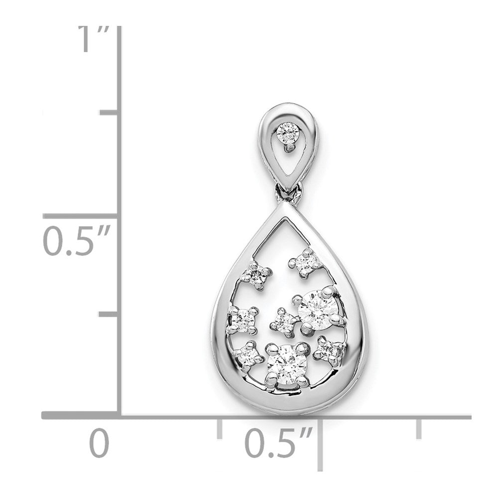 14k White Gold 3/8ct. Diamond Fancy Teardrop Pendant