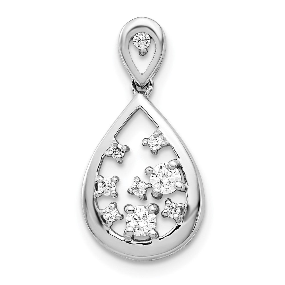 14k White Gold 3/8ct. Diamond Fancy Teardrop Pendant