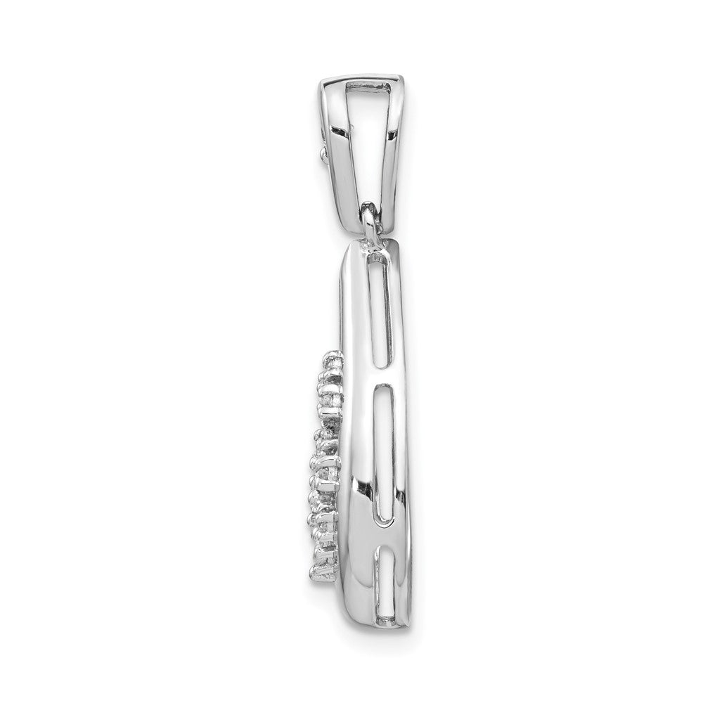 14k White Gold 1/5ct. Diamond Fancy Teardrop Pendant