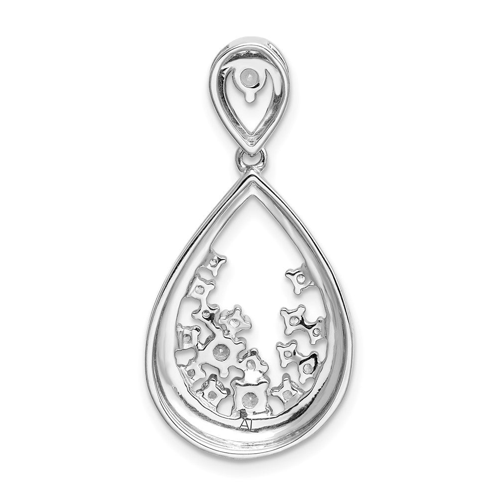 14k White Gold 1/5ct. Diamond Fancy Teardrop Pendant