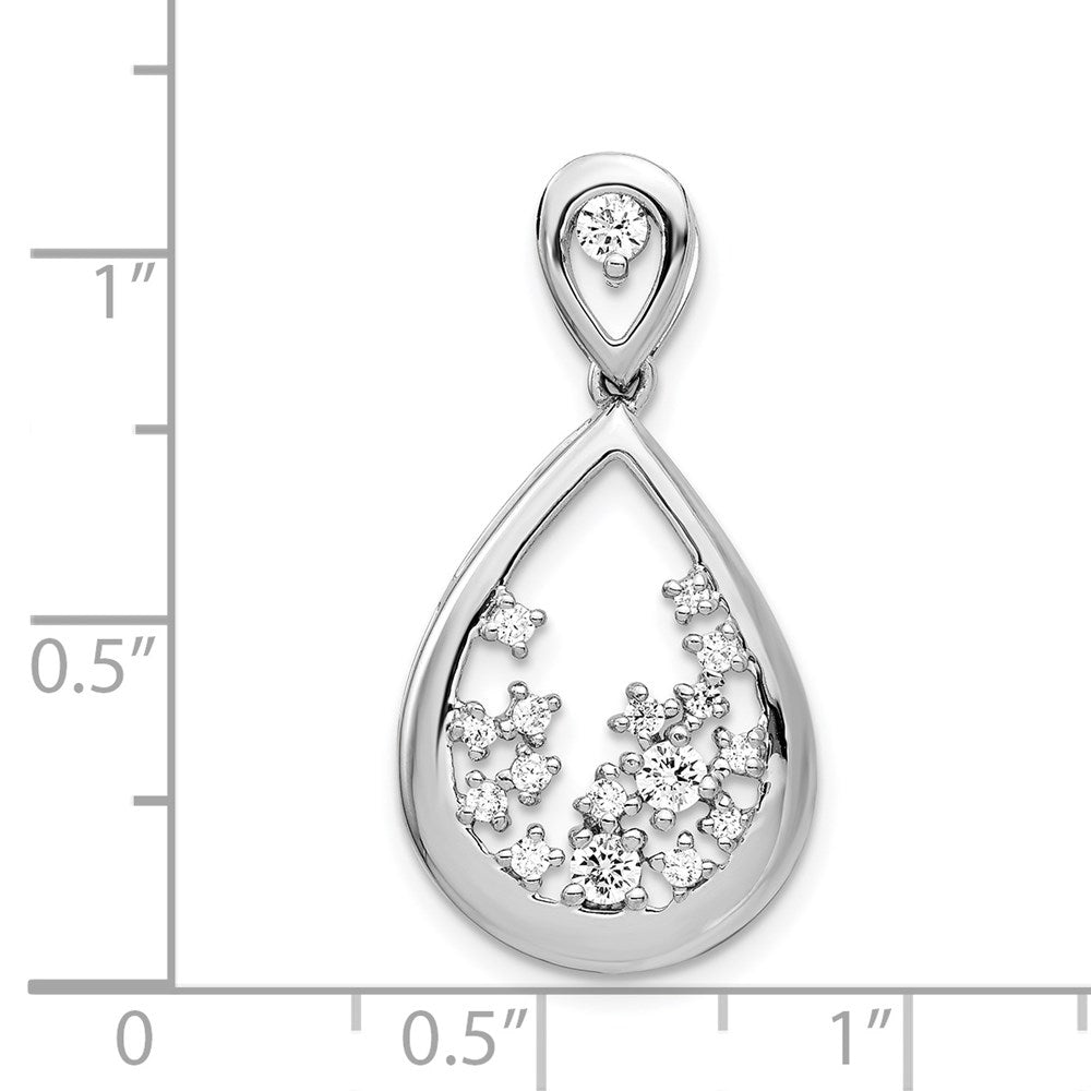 14k White Gold 1/5ct. Diamond Fancy Teardrop Pendant