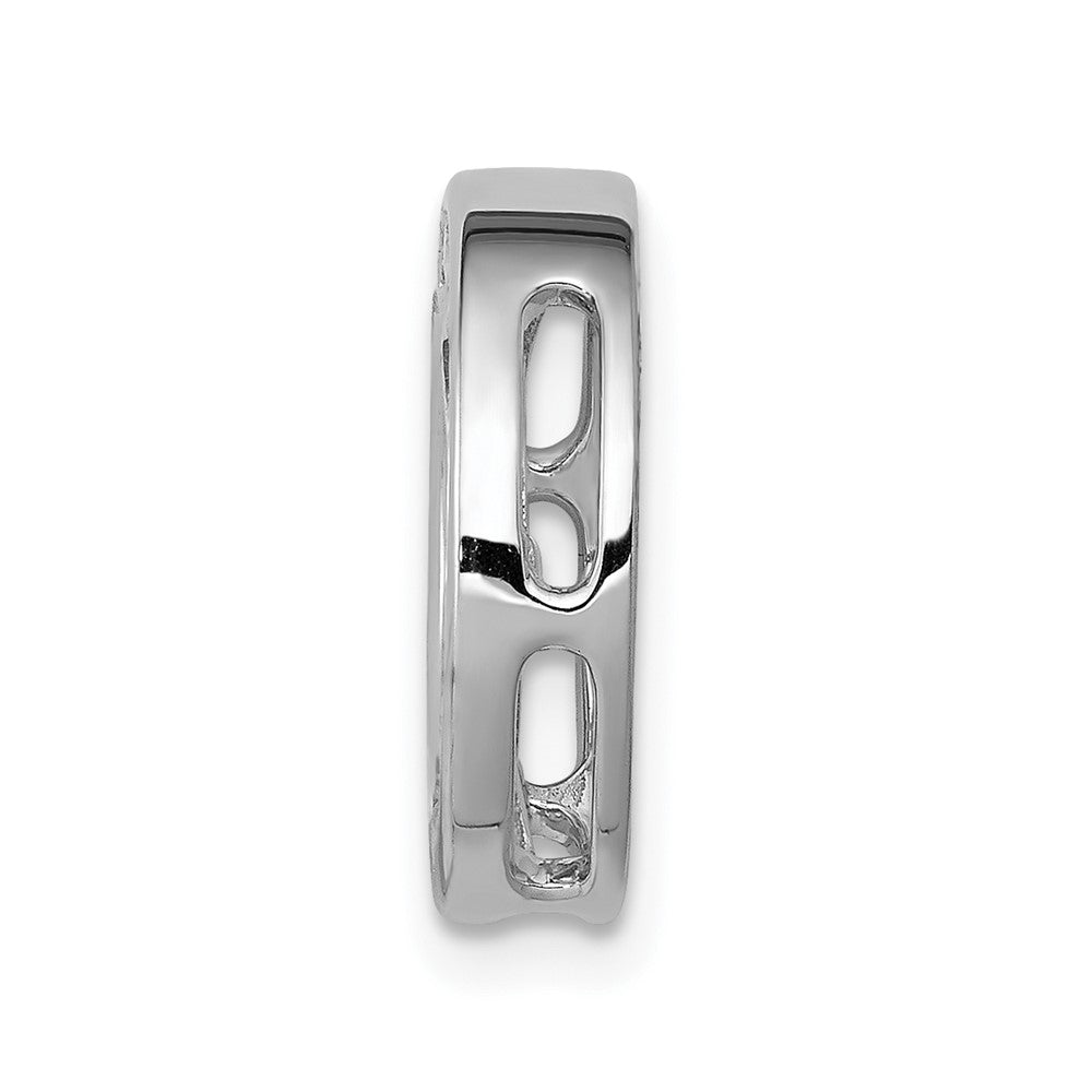 14k White Gold 3/8ct. Diamond Channel Set Circle Chain Slide