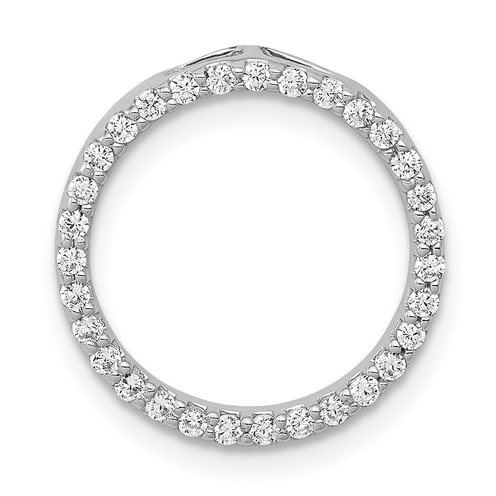 14k White Gold 1/4ct. Diamond Circle Chain Slide