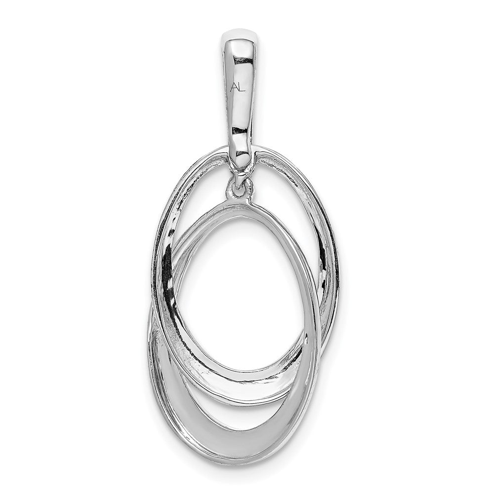 14k White Gold 1/20ct. Diamond Double Oval Pendant