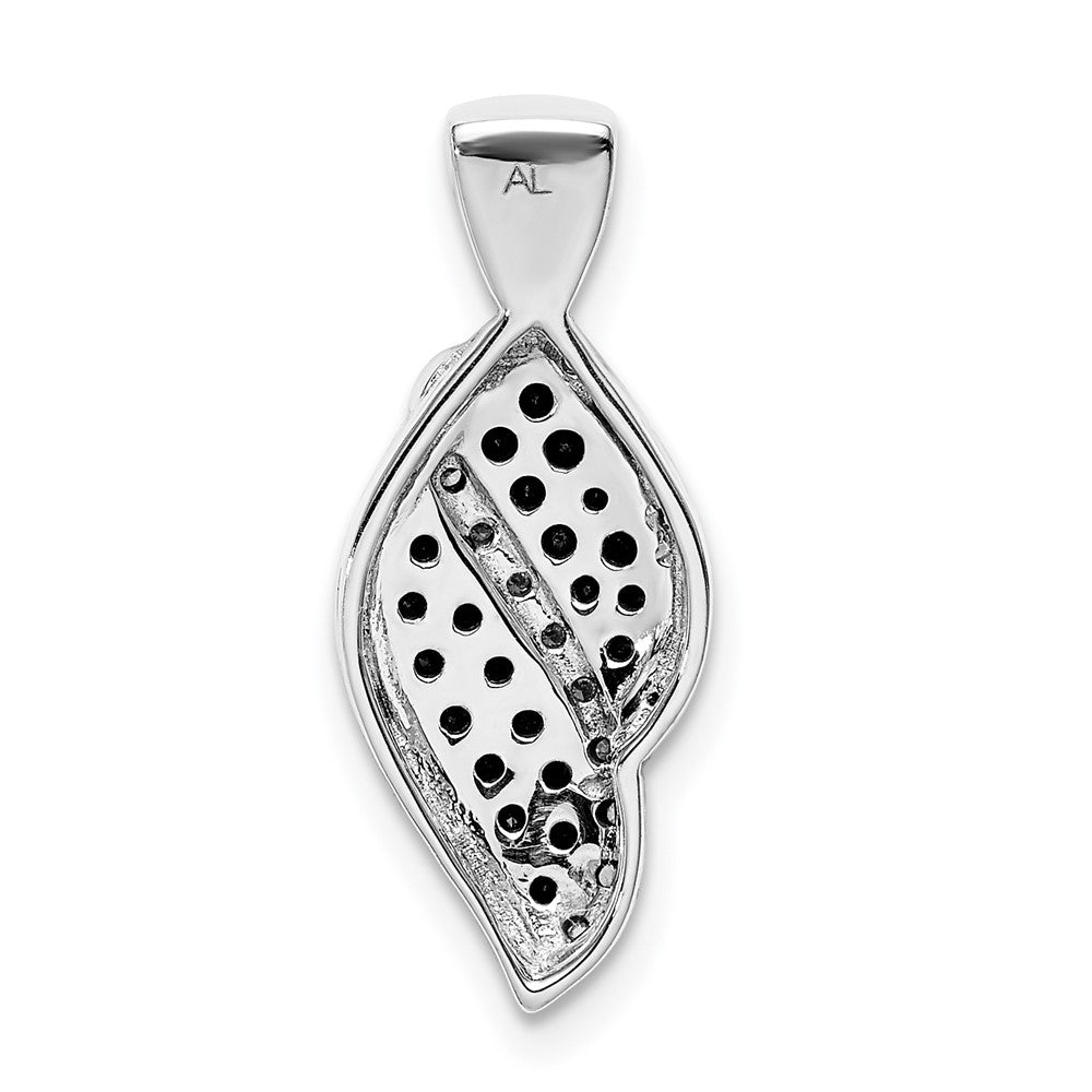 14k White Gold 1/3ct. White and Black Diamond Fancy Curve Chain Slide