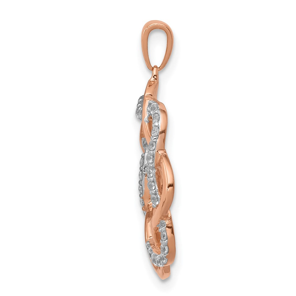 14k Rose Gold 1/5ct. Diamond Twisted Pendant