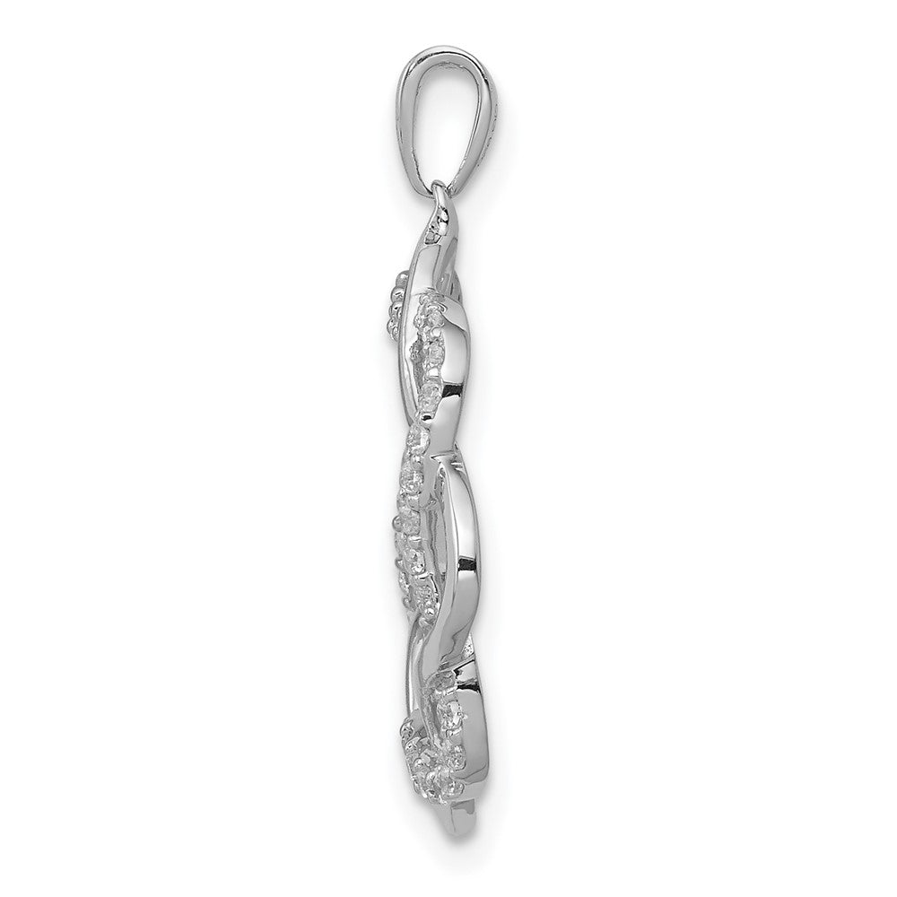 14k White Gold 1/5ct. Diamond Twisted Pendant