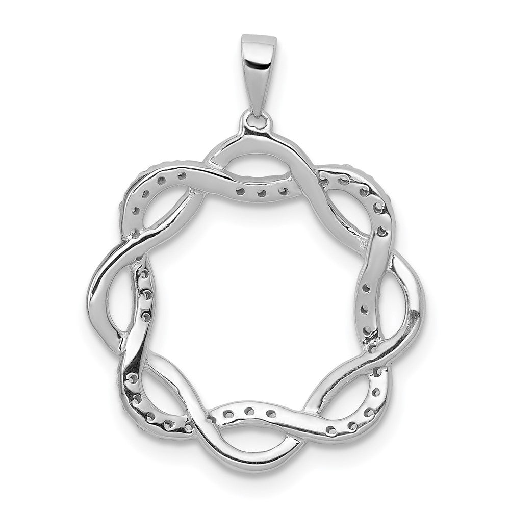 14k White Gold 1/5ct. Diamond Twisted Pendant